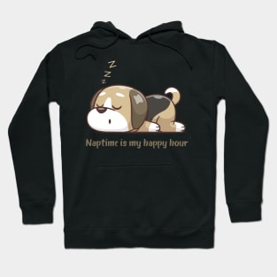 Cute Dog Puppy Nap Time Is My Happy Hour Hoodie